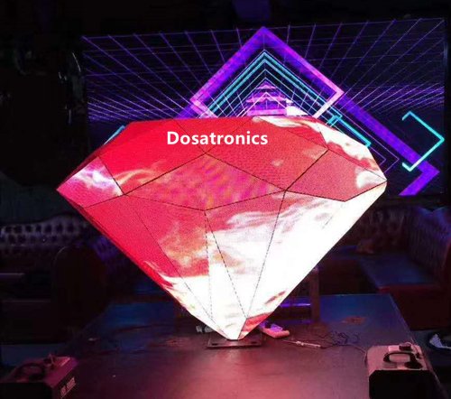 תצוגת LED מקורה בצורת יהלום מותאם אישית מסך LED Stage DJ (1)